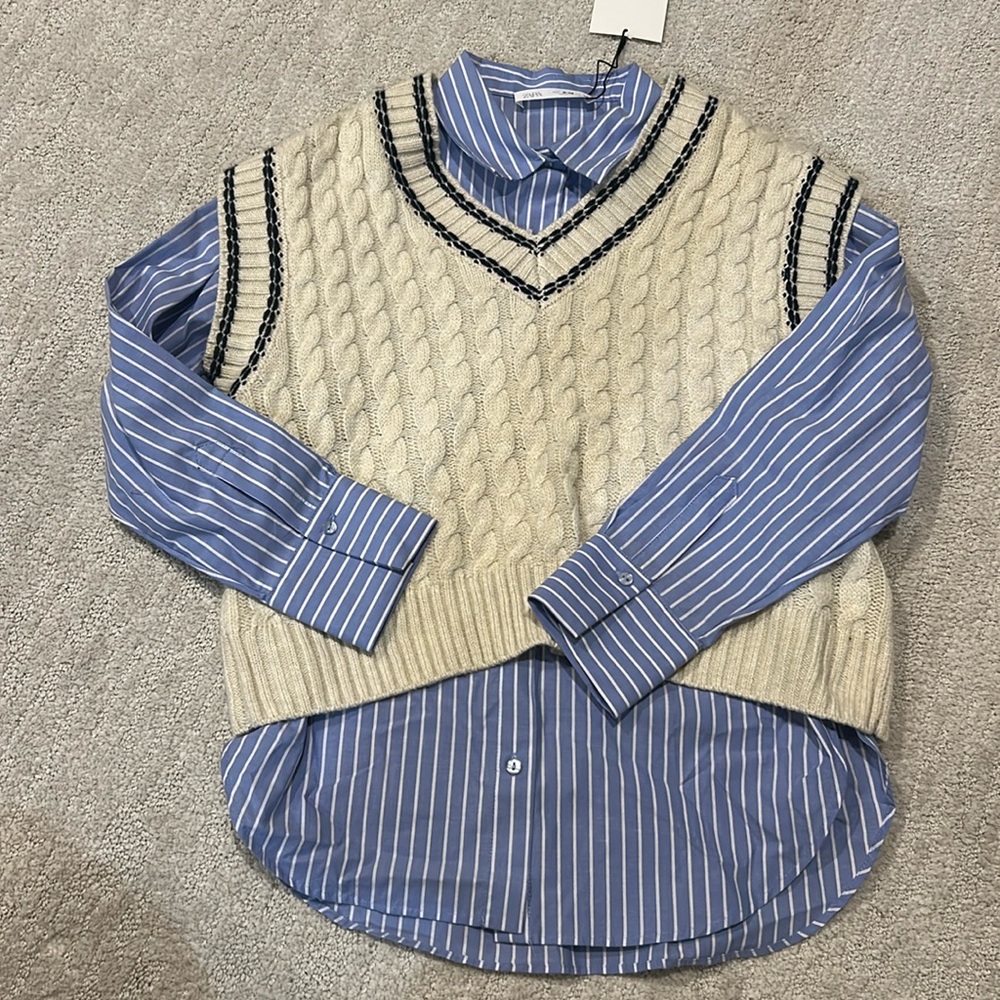Zara Girls 2pcs Set - blouse & vest Sz. . 11/12